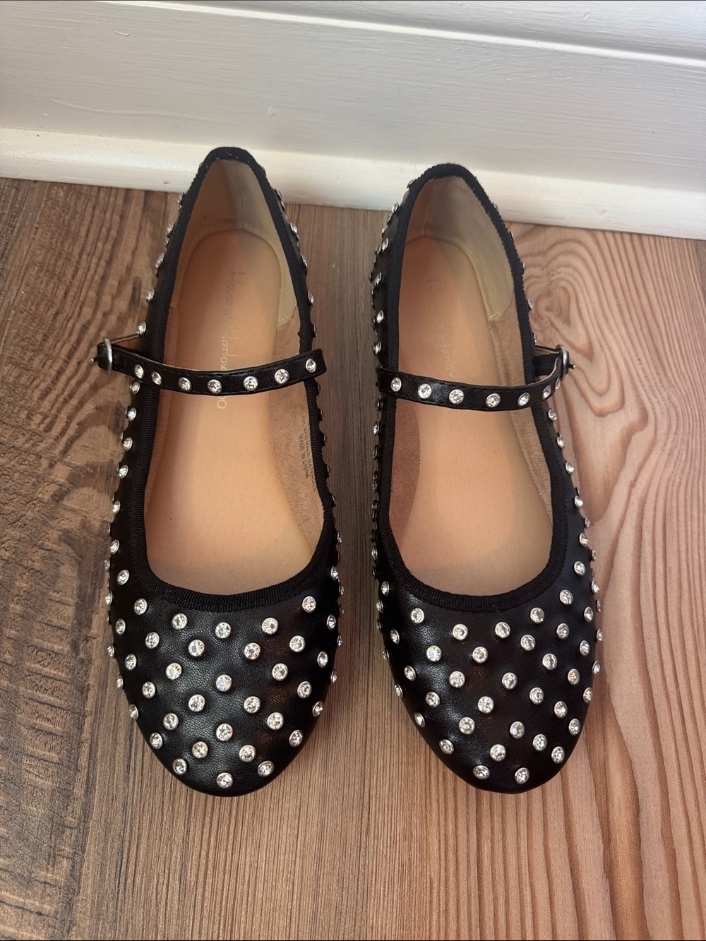 House of Harlow 1960 Black Studded Mary Jane Flats